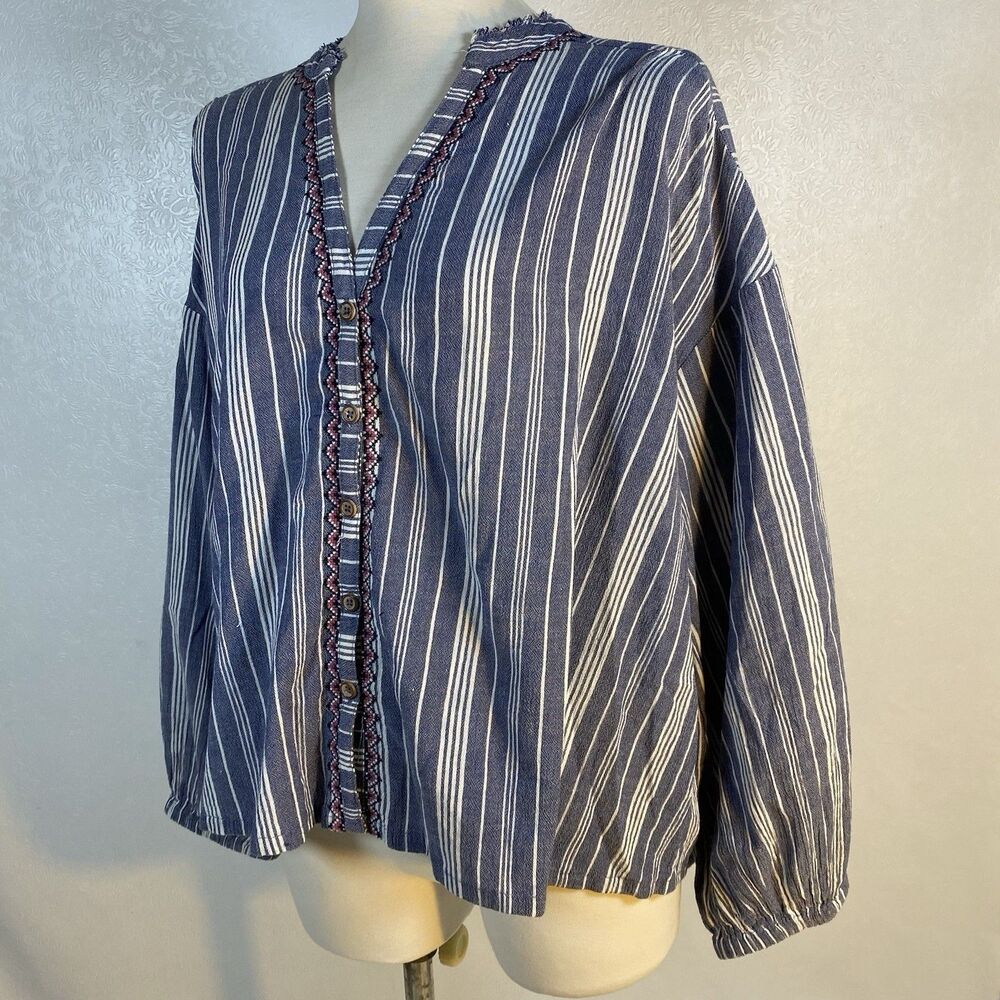 Sundance PM Blue Striped Top